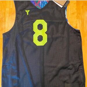 Nike Black and Neon Green Basketball Jersey